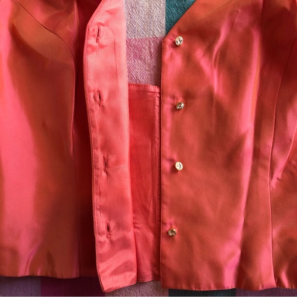 Vintage Pink Orange rhinestone halter Top size 10 Medium 90s - Picture 5 of 16